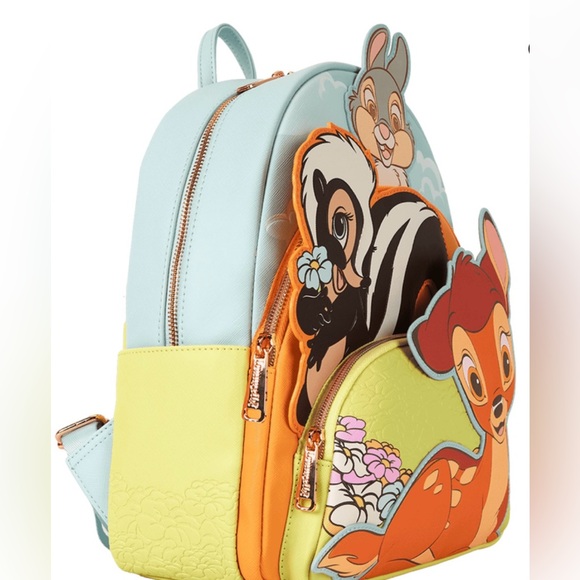 NWT Loungefly Disney’s Bambi and friends triple pocket mini backpack main image 9